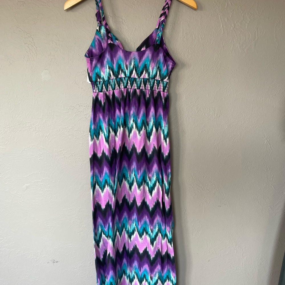No Boundaries Purple Blue Spaghetti Strap Sundress Maxi